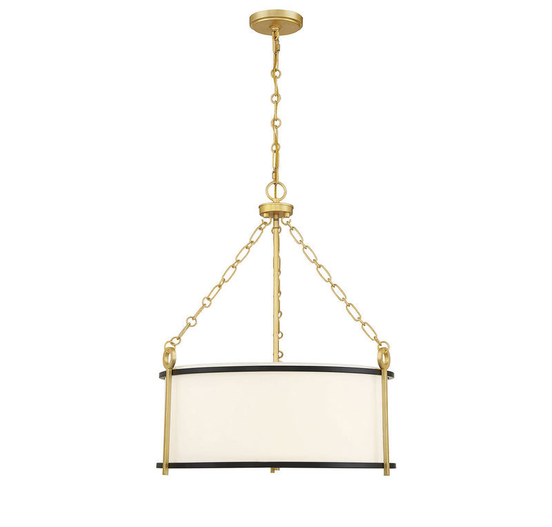 Savoy House - 7-1920-3-261 - Three Light Pendant - Kian - Matte Black with True Gold