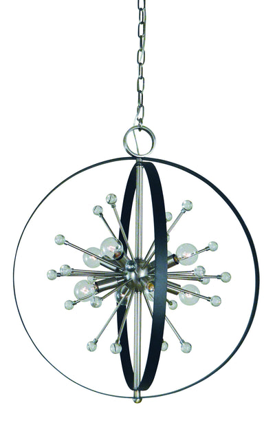 Framburg - L1108 BN/MBLACK - Eight Light Chandelier - Nucleus - Brushed Nickel with Matte Black