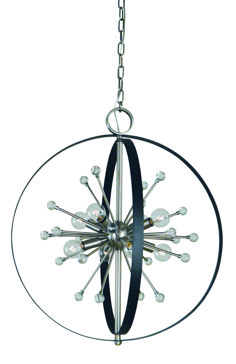 Framburg - L1108 BN/MBLACK - Eight Light Chandelier - Nucleus - Brushed Nickel with Matte Black