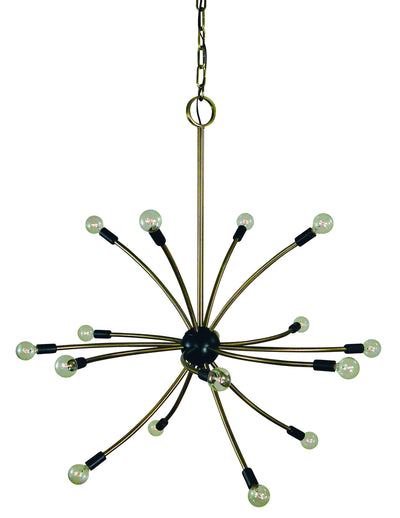 Framburg - L1076 AB/MBLACK - 16 Light Chandeleir - Comet - Antique Brass with Matte Black