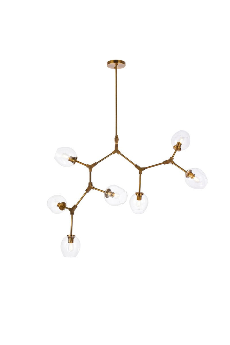 Elegant Lighting - 1712G57BR - Seven Light Chandelier - Cavoli - Brass And Clear