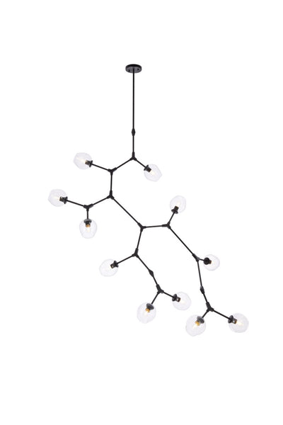 Elegant Lighting - 1712G73BK - 11 Light Chandelier - Cavoli - Black And Clear