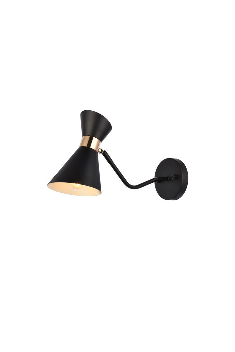 Elegant Lighting - LD2352BK - One Light Wall Sconce - Halycon - Black And Golden