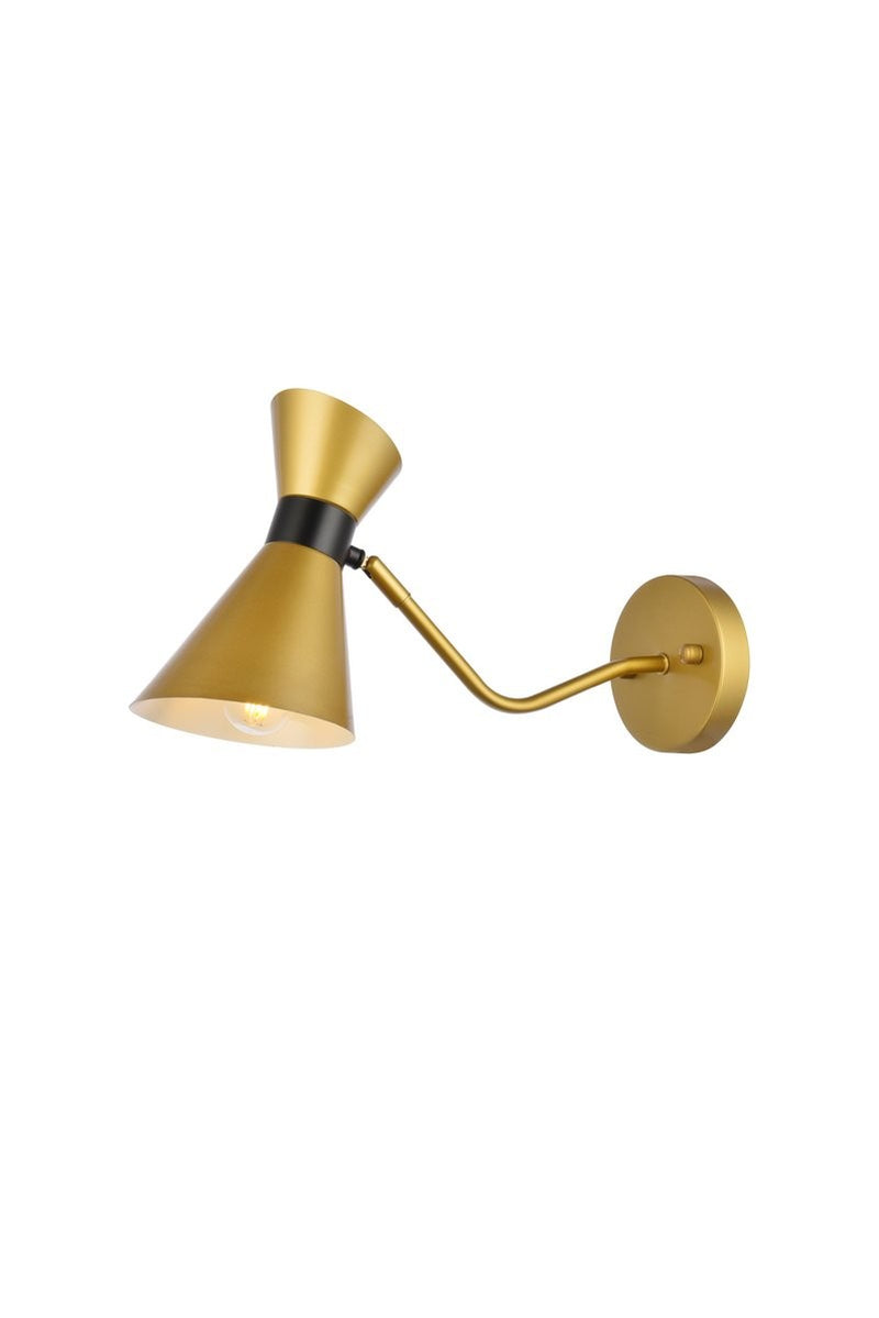 Elegant Lighting - LD2352BR - One Light Wall Sconce - Halycon - Brass And Black