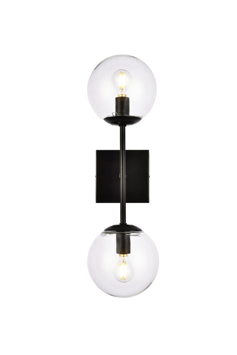 Elegant Lighting - LD2357BK - Two Light Wall Sconce - Neri - Black And Clear