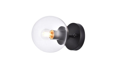 Elegant Lighting - LD2450BK - One Light Flush Mount - Mimi - Black And Clear