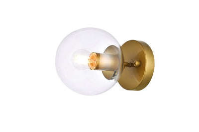 Elegant Lighting - LD2450BR - One Light Flush Mount - Mimi - Brass And Clear