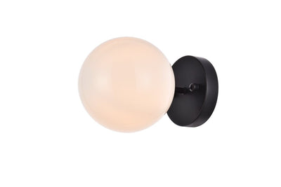 Elegant Lighting - LD2451BK - One Light Flush Mount - Mimi - Black And Frosted White