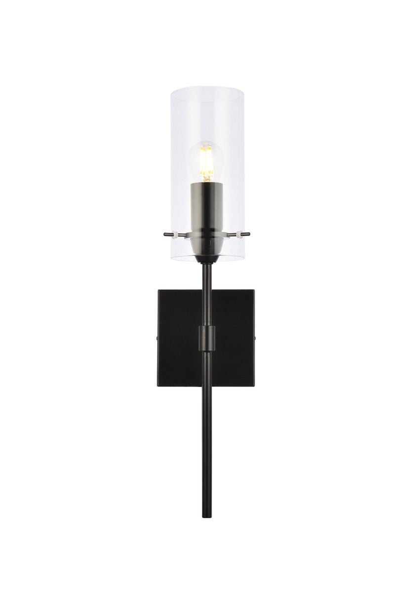 Elegant Lighting - LD2361BK - One Light Wall Sconce - Elsreth - Black And Clear