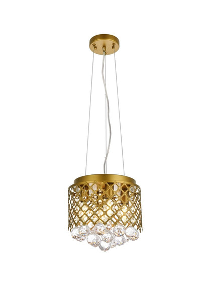 Elegant Lighting - LD520D10BR - Four Light Pendant - Tully - Brass