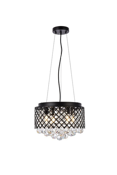 Elegant Lighting - LD520D13BK - Four Light Pendant - Tully - Black