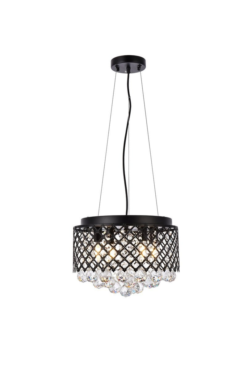 Elegant Lighting - LD520D13BK - Four Light Pendant - Tully - Black