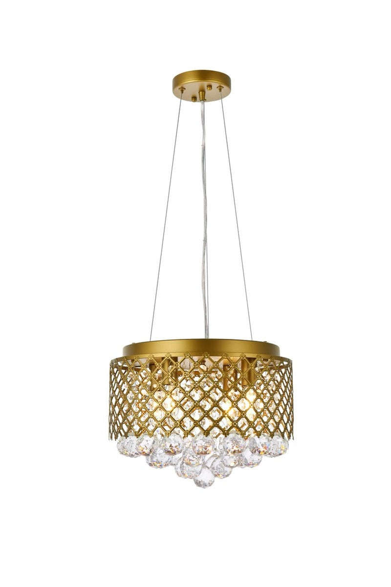 Elegant Lighting - LD520D13BR - Four Light Pendant - Tully - Brass