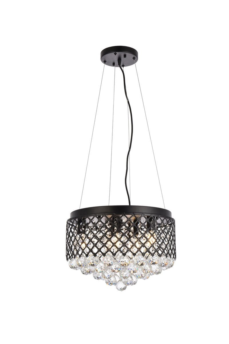 Elegant Lighting - LD520D16BK - Six Light Pendant - Tully - Black