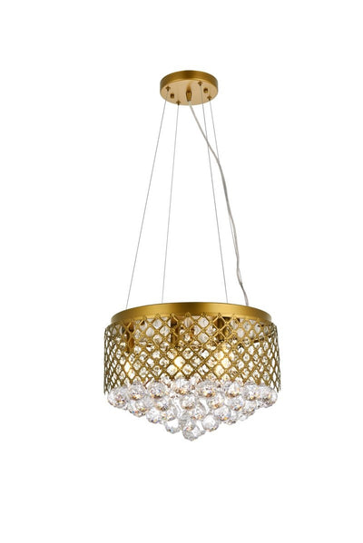 Elegant Lighting - LD520D16BR - Six Light Pendant - Tully - Brass