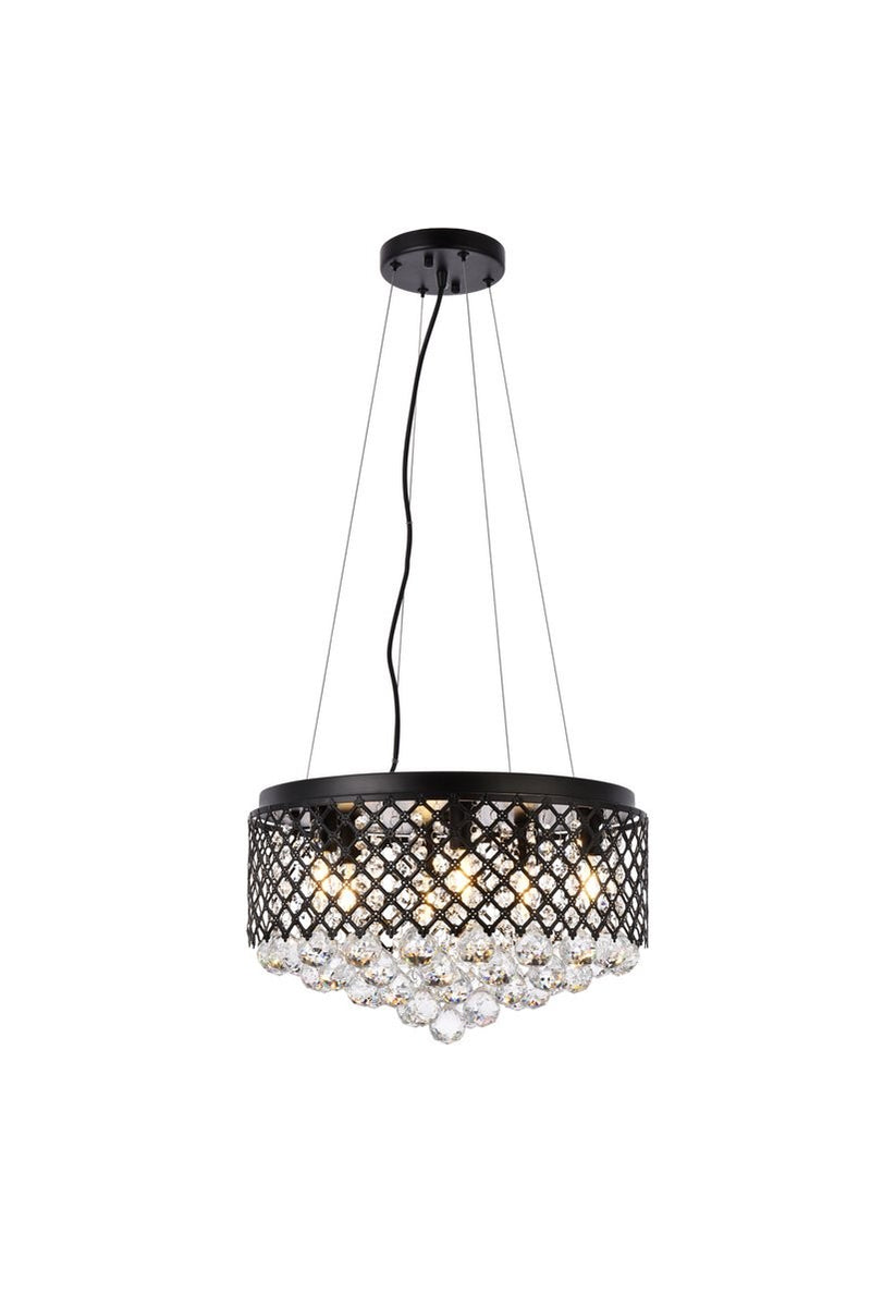 Elegant Lighting - LD520D18BK - Six Light Pendant - Tully - Black