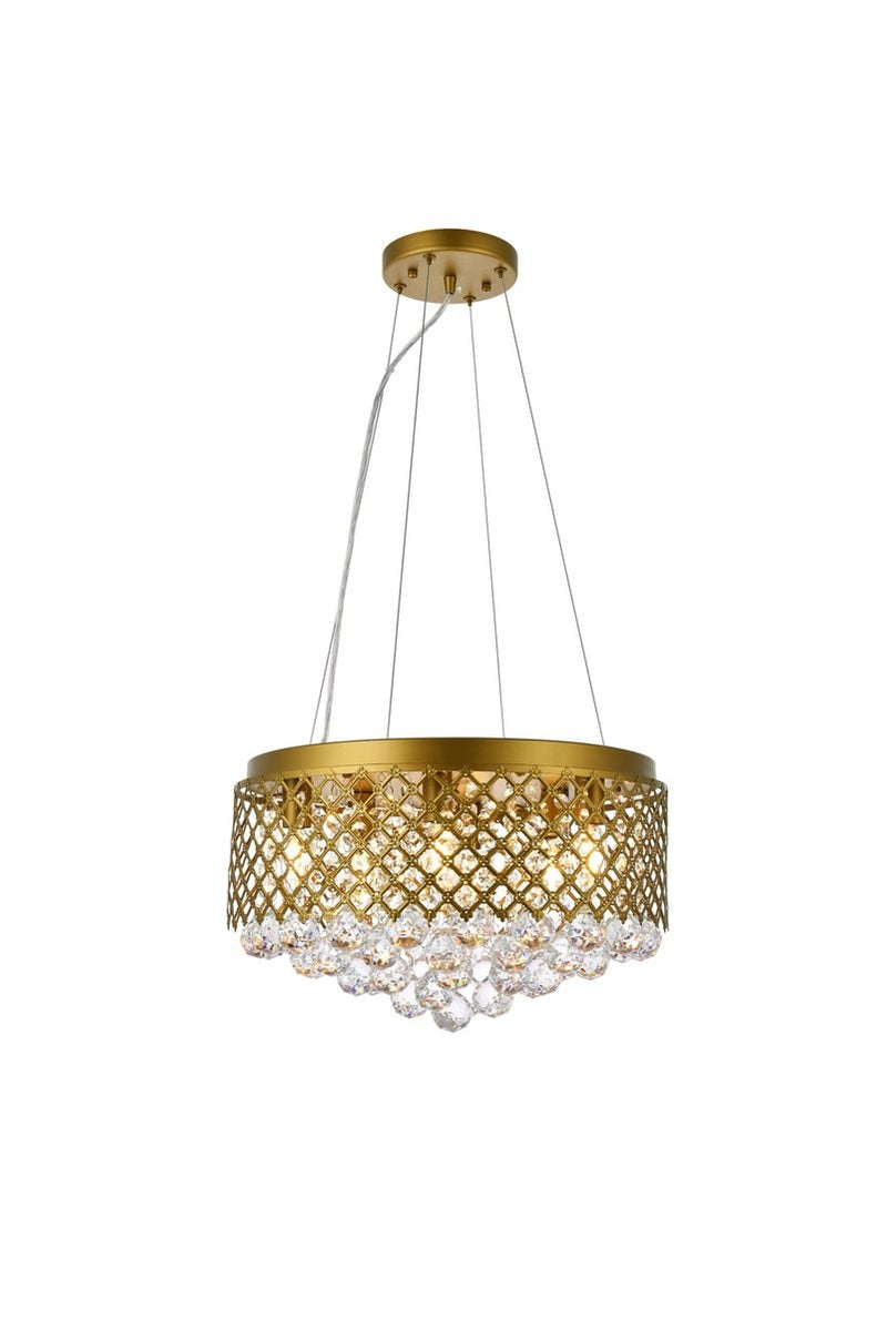 Elegant Lighting - LD520D18BR - Six Light Pendant - Tully - Brass