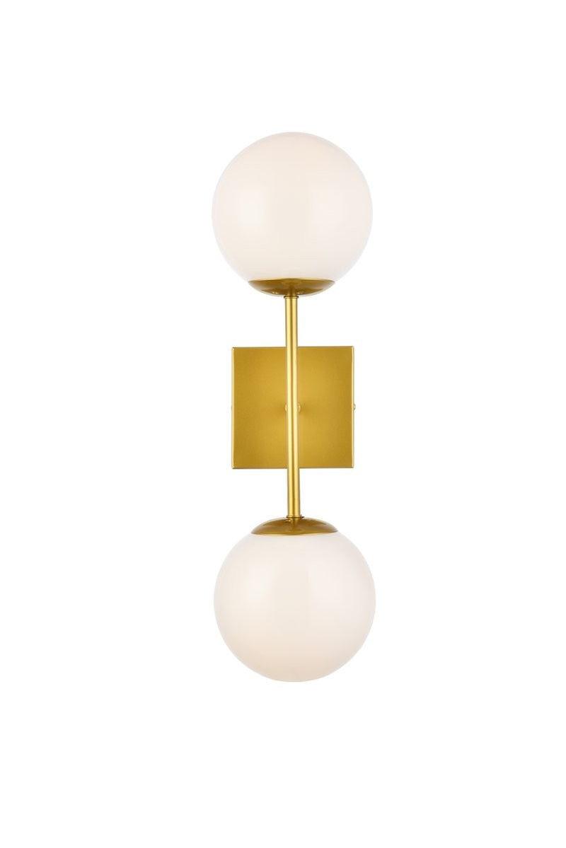 Elegant Lighting - LD2358BR - Two Light Wall Sconce - Neri - Brass And White