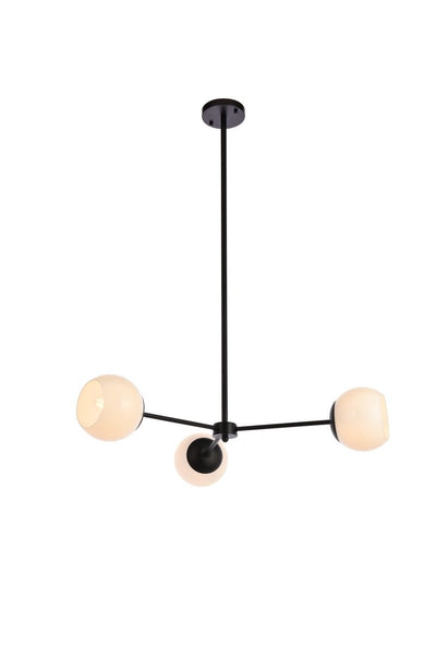 Elegant Lighting - LD647D32BK - Three Light Pendant - Briggs - Black And White