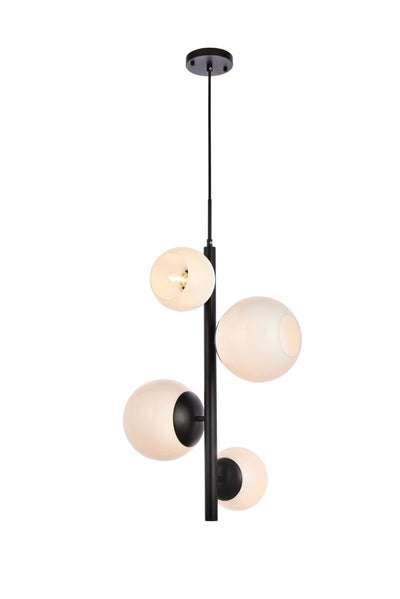 Elegant Lighting - LD655D18BK - Four Light Pendant - Wells - Black And White