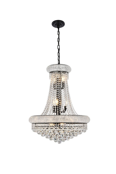 Elegant Lighting - V1800D24BK/RC - 14 Light Chandelier - Primo - Black And Clear