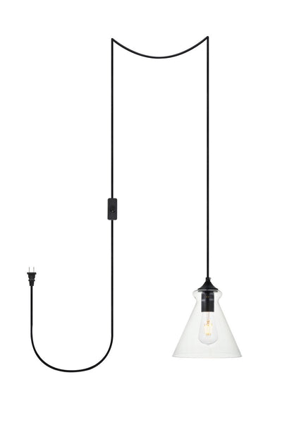 Elegant Lighting - LDPG2244BK - One Light Plug in Pendant - Destry - Black