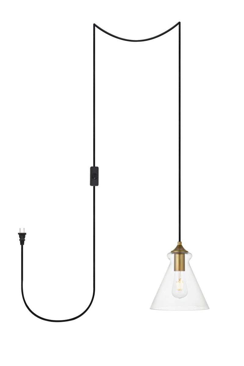 Elegant Lighting - LDPG2244BR - One Light Plug in Pendant - Destry - Brass