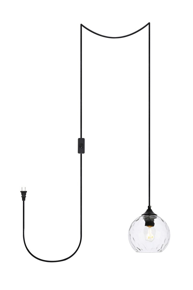 Elegant Lighting - LDPG2280 - One Light Plug in Pendant - Cashel - Black