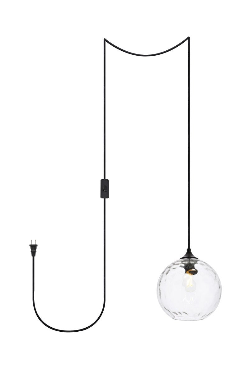 Elegant Lighting - LDPG2281 - One Light Plug in Pendant - Cashel - Black