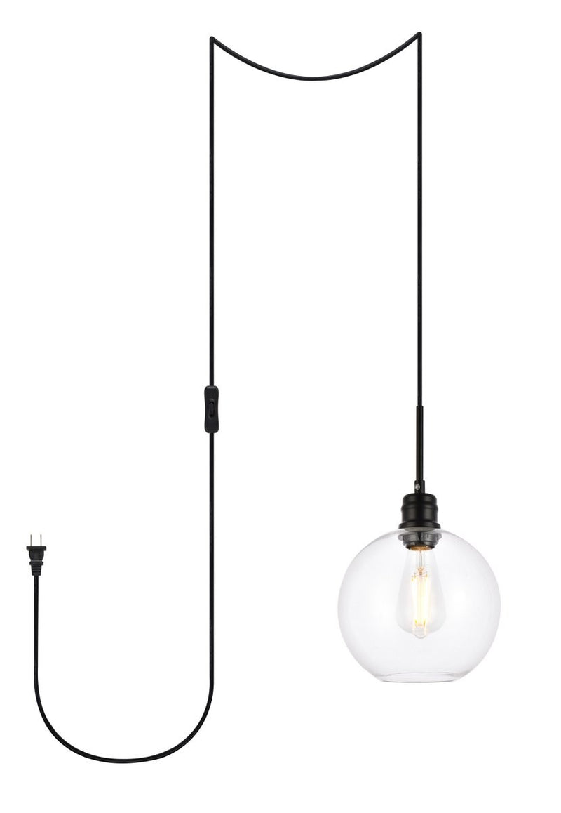 Elegant Lighting - LDPG6204BK - One Light Plug in Pendant - Emett - Black