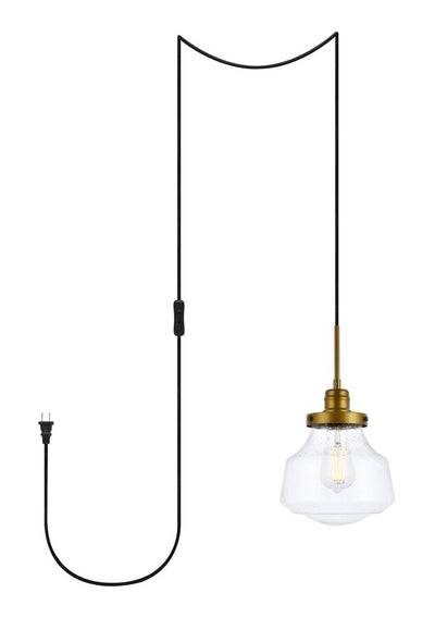 Elegant Lighting - LDPG6254BR - One Light Plug in Pendant - Lye - Brass