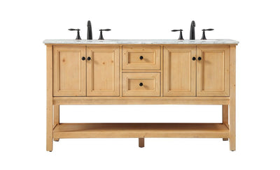 Elegant Lighting - VF27060DNW - Double Bathroom Vanity - Metropolis - Natural Wood