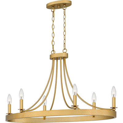 Quoizel - APN636LG - Six Light Island Chandelier - Aspyn - Light Gold