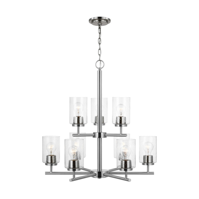 Generation Lighting - 31172-962 - Nine Light Chandelier - Oslo - Brushed Nickel