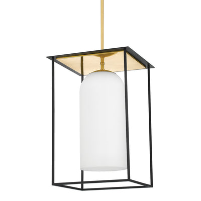 Mitzi - H644701L-AGB/TBK - One Light Pendant - Teres - Aged Brass/Textured Black Combo