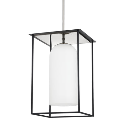 Mitzi - H644701L-PN/TBK - One Light Pendant - Teres - Polished Nickel/Textured Black Combo