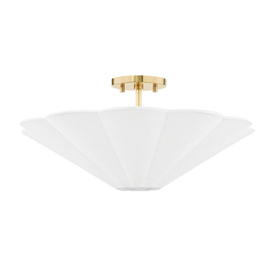 Mitzi - H676603-AGB - Three Light Semi Flushmount - Alana - Aged Brass