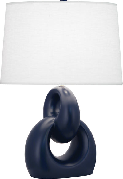 Robert Abbey - MMB81 - One Light Table Lamp - Fusion - Matte Midnight Blue Glazed w/Polished Nickel