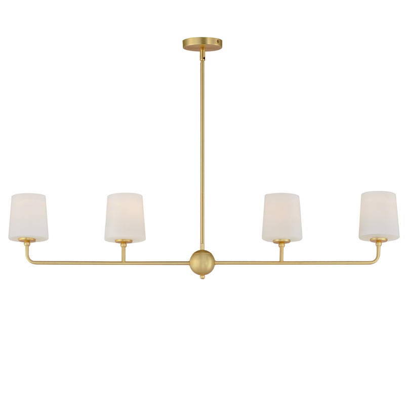 Maxim - 12097SWSBR - Four Light Linear Chandelier - Bristol - Satin Brass