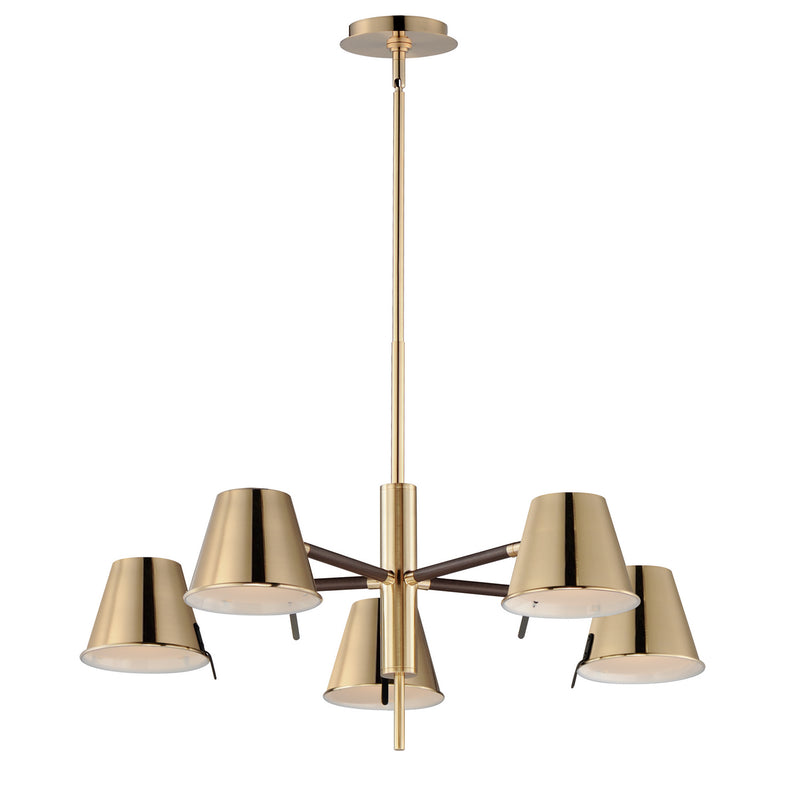 Maxim - 25175DBZHR - LED Chandelier - Carlo - Dark Bronze, Leather, Heritage Brass