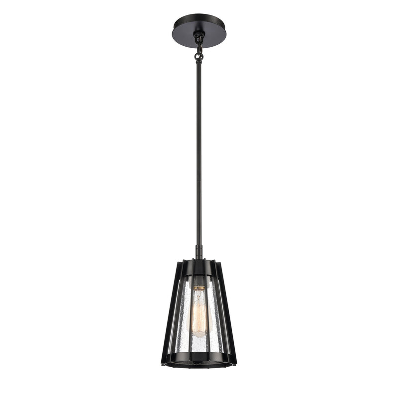 ELK Home - 82114/1 - One Light Mini Pendant - Open Louvers - Matte Black