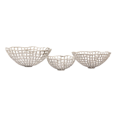 ELK Home - H0807-9794/S3 - Baskets - Set of 3 - Shore Weave - Nickel