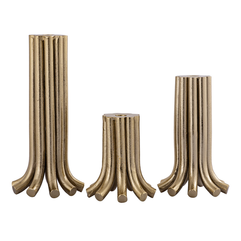 ELK Home - H0897-10525/S3 - Candleholder - Contour - Aged Brass