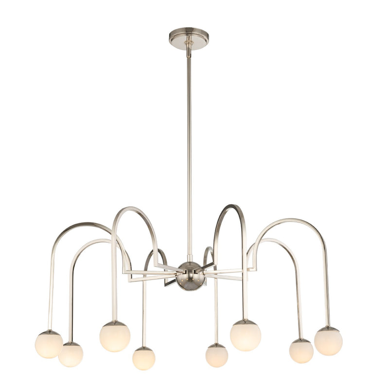 Kalco - 512872PN - Eight Light Chandelier - Bistro - Polished Nickel