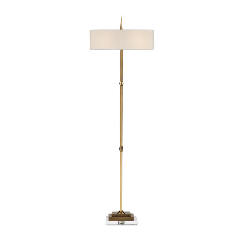 Currey and Company - 8000-0123 - Two Light Floor Lamp - Caldwell - Antique Brass/Clear