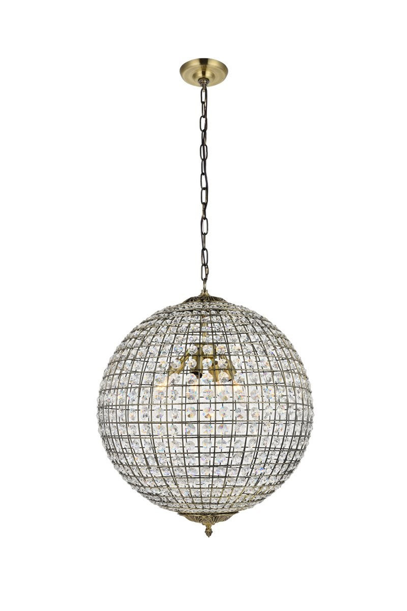 Elegant Lighting - LD5027 - Four Light Pendant - Earlene - Antique Bronze