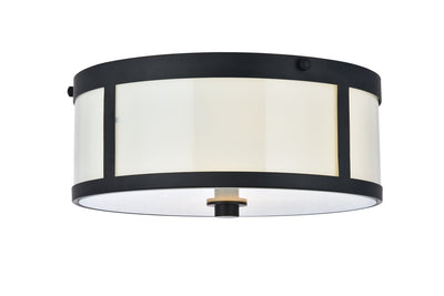 Elegant Lighting - LD6019 - Two light Flush Mount - Hadrian - Flat Black And White