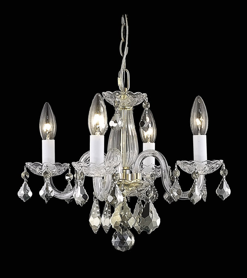 Elegant Lighting - LD7804D15G - Four Light Pendant - Azalea - Gold