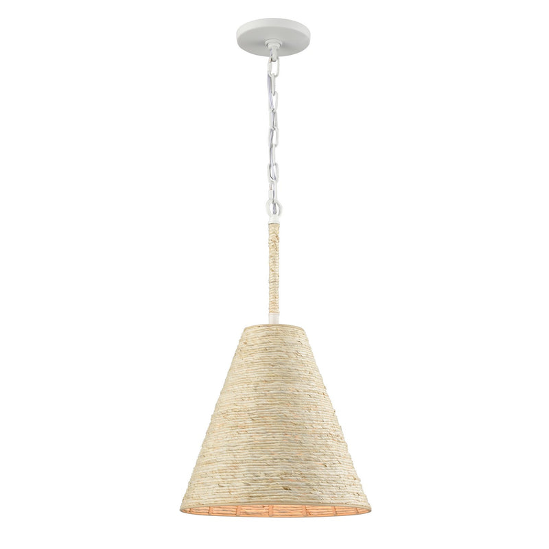 ELK Home - 32455/1 - One Light Pendant - Abaca - Textured White