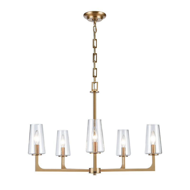 ELK Home - 89975/5 - Five Light Chandelier - Fitzroy - Lacquered Brass